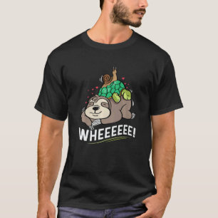 Sloth Turtle Snail Happy of Cheerful T-Shirt