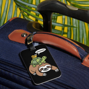 Sloth Turtle Snail Piggyback Animal Running Wild  Luggage Tag