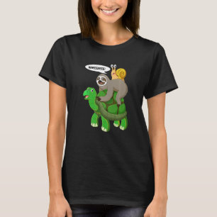 Sloth Turtle Snail Piggyback Animal Running Wild T-Shirt