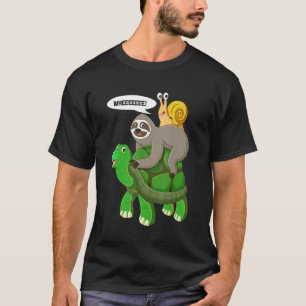 Sloth Turtle Snail Piggyback Animal Running Wild T-Shirt
