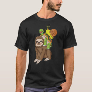 Sloth Turtle Snail Piggyback Running Riding Team 1 T-Shirt