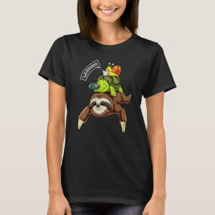 Sloth Turtle Snail Piggyback Running Riding Team T T-Shirt