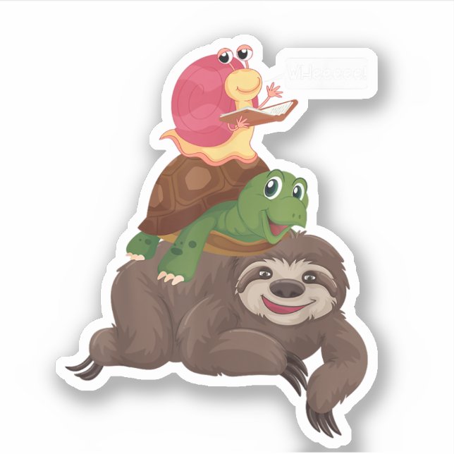 Sloth Turtle Snail Team Piggyback Slow Graphic (Front)