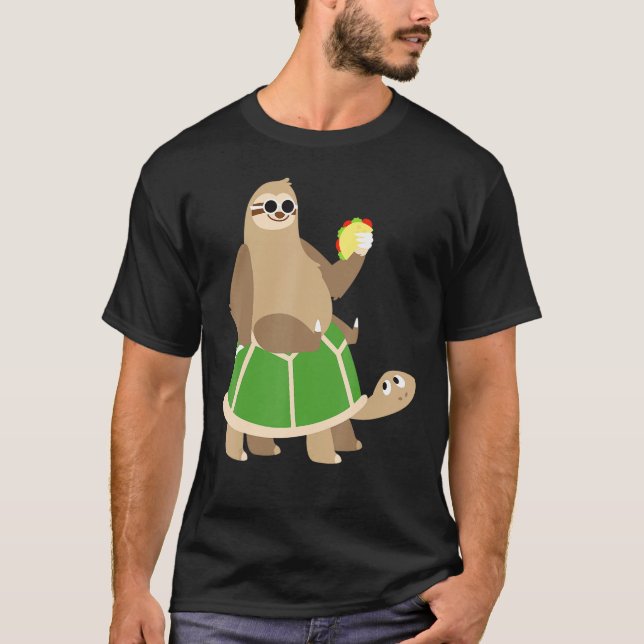 Sloth Turtle Taco Mexican Food Animal Lover Gift T-Shirt (Front)