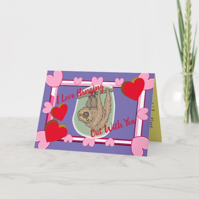 Sloth Valentine Holiday Card (Front)