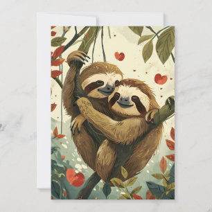 Sloth Valentine's Day  Holiday Card