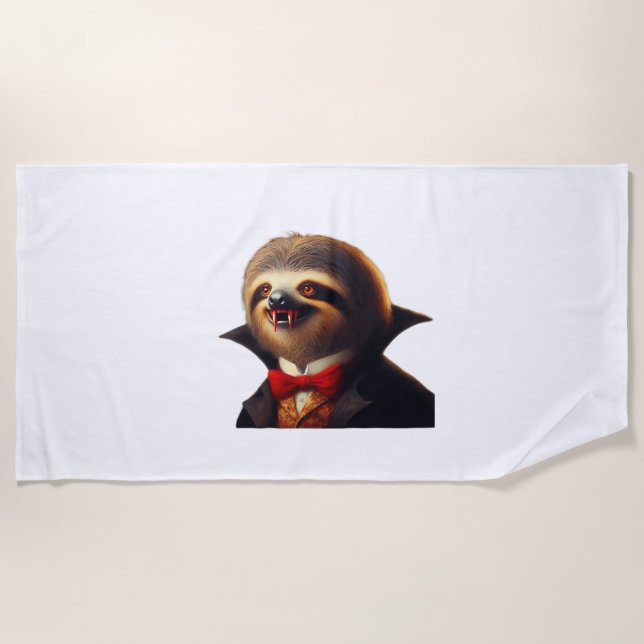Sloth Vampire Classic T-Shirt Beach Towel (Front)
