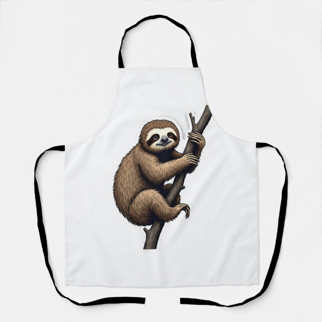 Sloth Vintage Engraving Graphic Tee (2) Apron (Front)