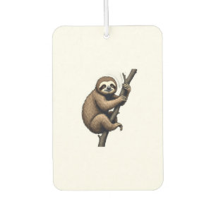 Sloth Vintage Engraving Graphic Tee (2) Car Air Freshener