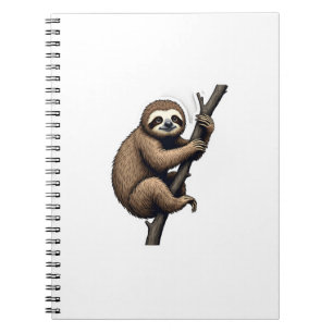 Sloth Vintage Engraving Graphic Tee (2) Notebook