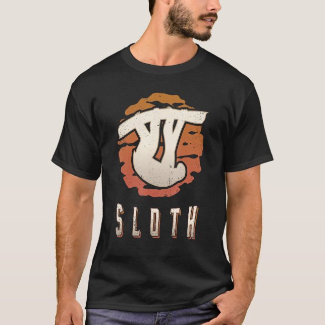 Sloth Vintage Retro Classic Animal Sunset T-Shirt (Front)