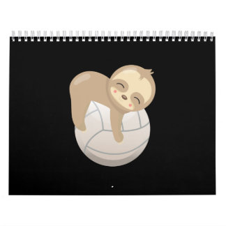 Sloth Volleyball Cute Animal Lover Gift Long Sleep Calendar