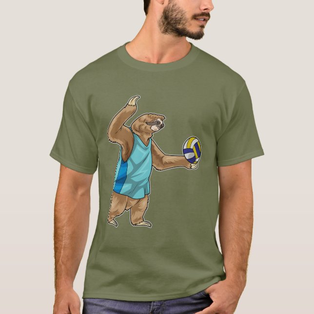 Sloth Volleyball player Volleyball T-Shirt (Front)