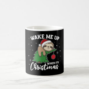 Sloth Wake Me Up When It's Christmas Coffee Mug