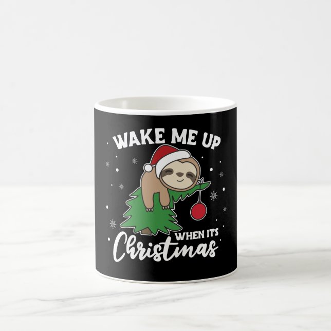 Sloth Wake Me Up When It's Christmas Coffee Mug (Center)
