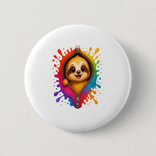 Sloth Watercolor 6 Cm Round Badge