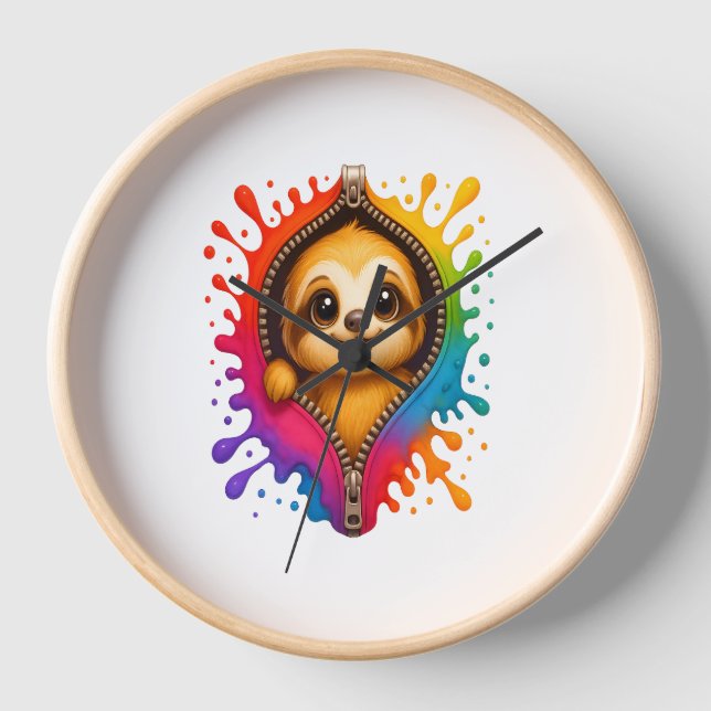 Sloth Watercolor Clock (Front)