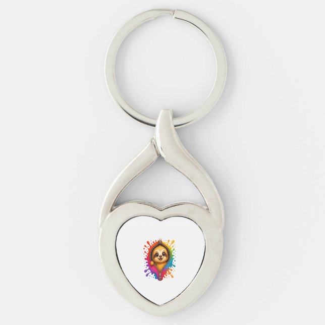 Sloth Watercolor Key Ring (Front)