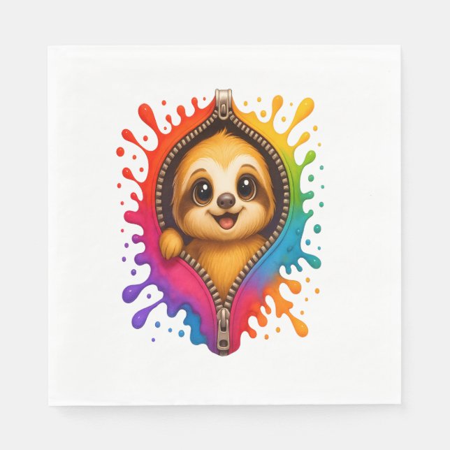 Sloth Watercolor Napkin (Front)