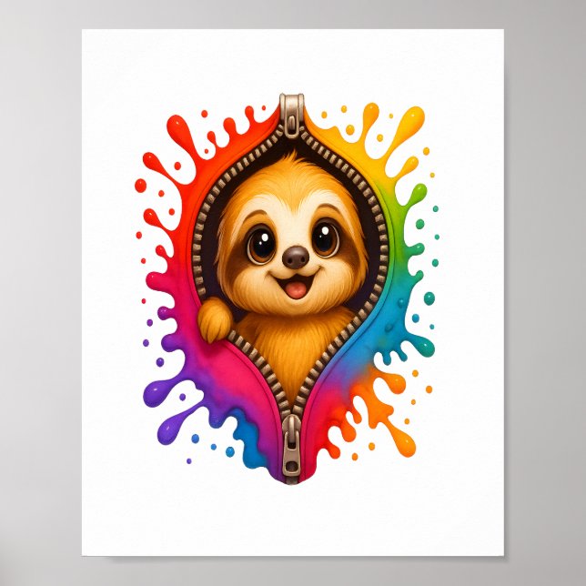 Sloth Watercolor Poster (Front)