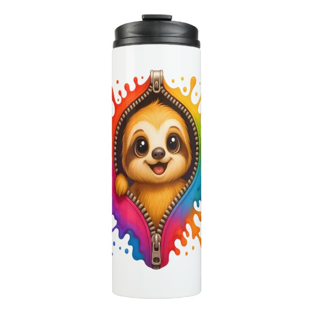 Sloth Watercolor Thermal Tumbler (Front)