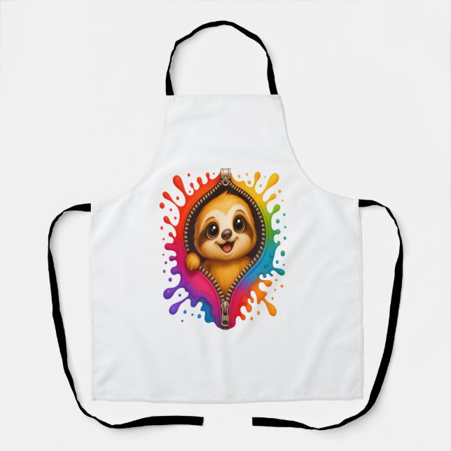 Sloth Wear Sunglasses Hawaiian Vintage Apron (Front)