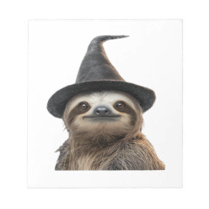 Sloth Wearing Halloween Witch Hat Classic T-Shirt Notepad