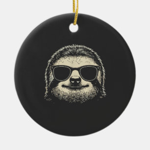 Sloth Wearing Sunglasses Graphic Sloth Shirt Men W Ceramic Tree Decoration