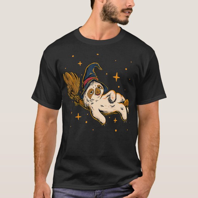 Sloth Witch Cute Halloween Design For Sloth Lovers T-Shirt (Front)