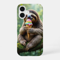 Sloth With a Rainbow Ice Cream Cone