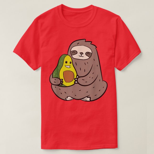 Sloth With Avocado Fruit Cute Avocados And Sloth  T-Shirt (Design Front)