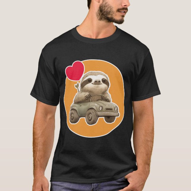 Sloth with Car T-Shirt (Front)