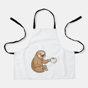 Sloth with Cup of Coffee Apron
