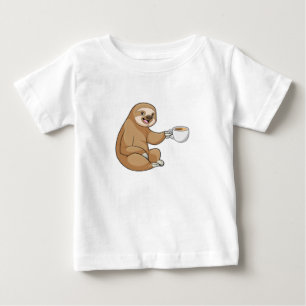 Sloth with Cup of Coffee Baby T-Shirt