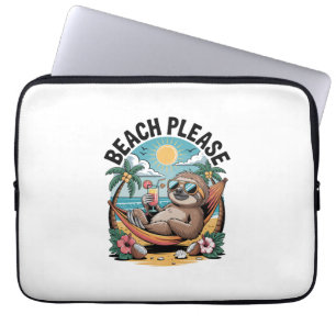 Sloth with Ice Cream Summer Beach Please Laptop Sleeve