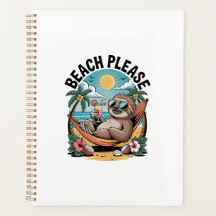 Sloth with Ice Cream Summer Beach Please Planner