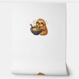 Sloth with Noodles Ramen Kawaii Sloth T-Shirt Wallpaper