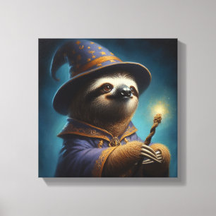 Sloth Wizard Canvas Print