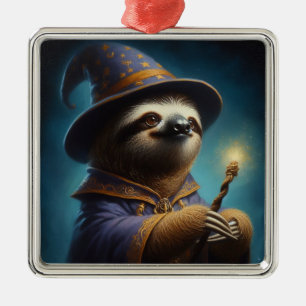 Sloth Wizard Metal Tree Decoration