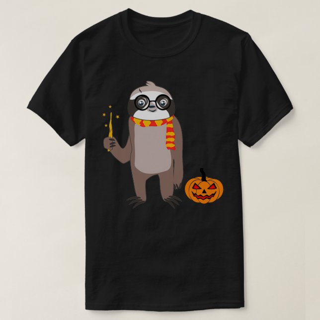 Sloth Wizard Sloth Halloween Costume T-Shirt (Design Front)