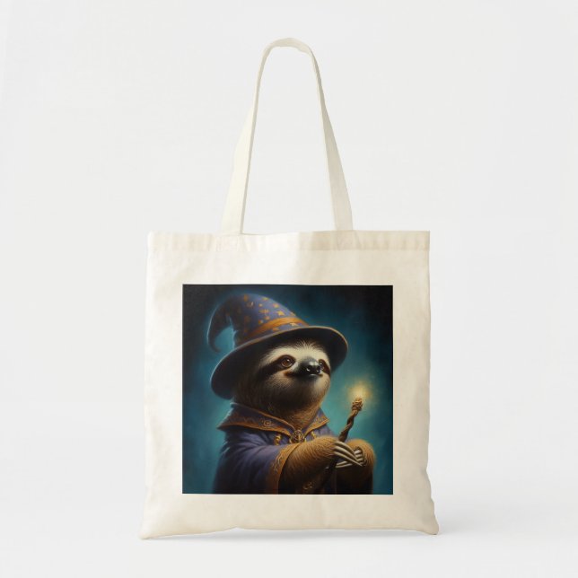 Sloth Wizard Tote Bag (Front)
