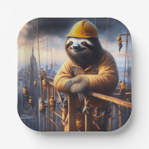 Sloth Working the High Steel Paper Plate