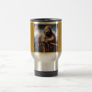 Sloth Working the High Steel Travel Mug