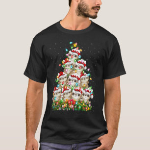 Sloth  Xmas Lights Santa Sloth Christmas Tree T-Shirt