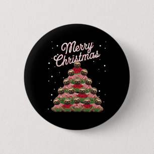 Sloth Xmas Tree Sloths Christmas Tree 6 Cm Round Badge