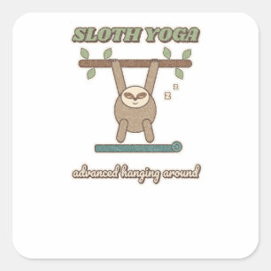 Sloth Yoga: Advanced Hanging Around Square Sticker