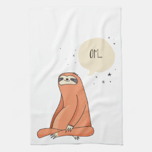 Sloth Yoga Funny Sloth Lover Tea Towel