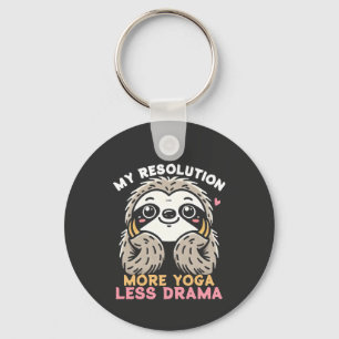 Sloth Yoga Keychain - More Yoga Less Drama