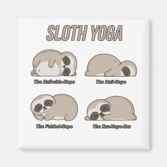 Sloth Yoga Magnet (Front)