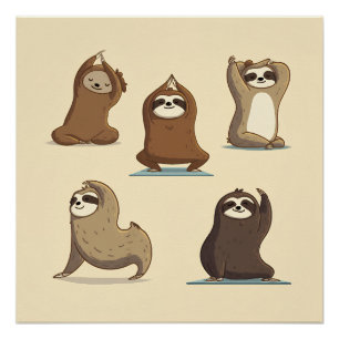 Sloth Yoga Moments Poster